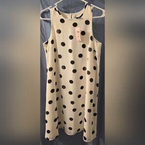 Ann Taylor Petite White w/Black Dots